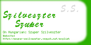 szilveszter szuper business card